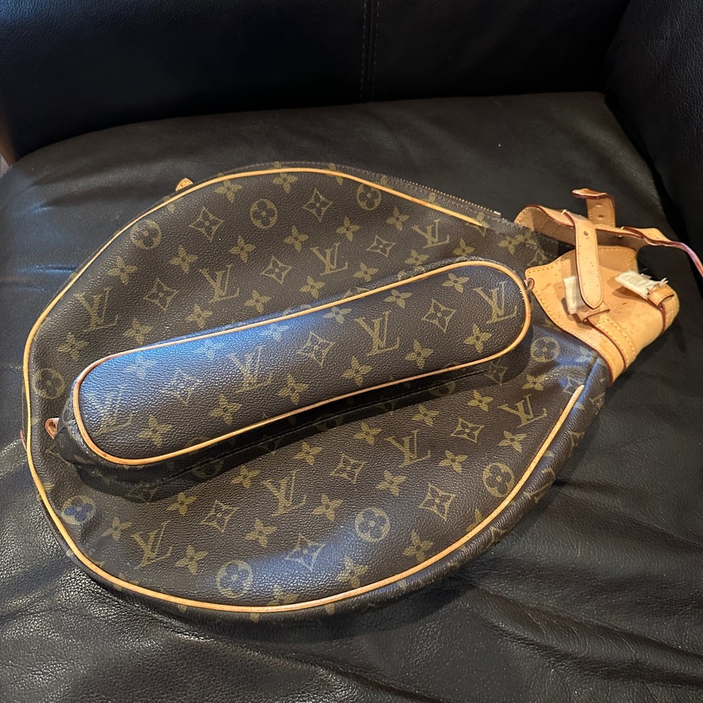 Vintage rare Louis Vuitton "SAC TENNIS" racket cover with pouch
